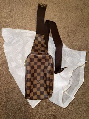 Louis Vuitton Brown Checkered Sling Belt Bag